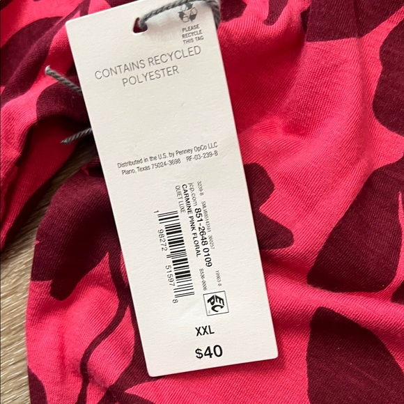 Liz Claiborne Burgundy and Pink Floral Top NEW WITH TAGS - Picture 7 of 12